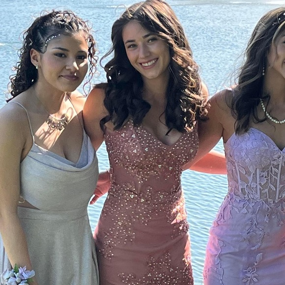 Cute Mauve Pink Prom Dress - Picture 3 of 4